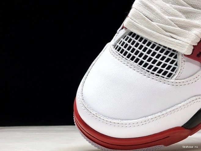 308497-160 Black White Air Jordan 4 Fire Red Men 0723